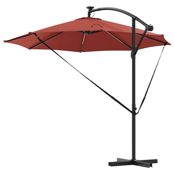 Grote foto vidaxl cantilever banana parasol terracotta 294 x 294 x 248 cm tuin en terras overige tuin en terras