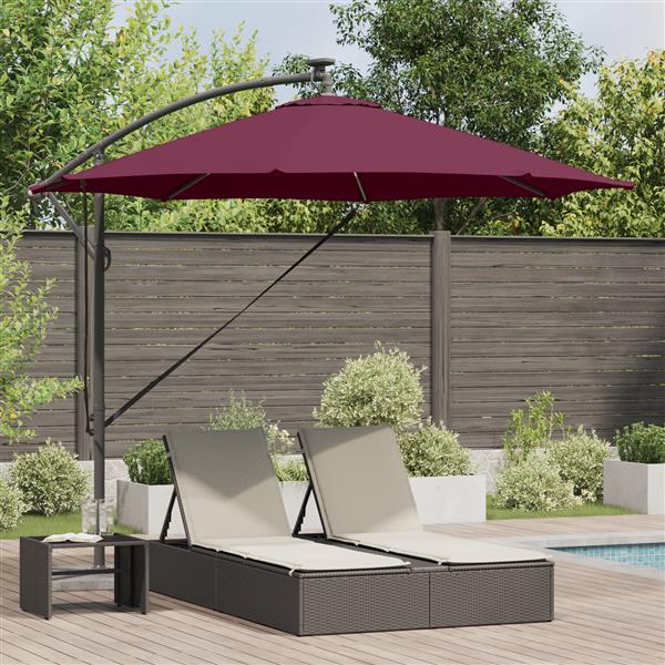 Grote foto vidaxl cantilever banana parasol bordeauxrood 294 x 294 x 248 cm tuin en terras overige tuin en terras