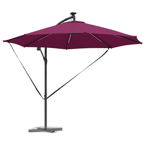 Grote foto vidaxl cantilever banana parasol bordeauxrood 294 x 294 x 248 cm tuin en terras overige tuin en terras