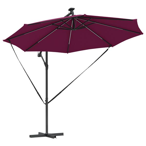 Grote foto vidaxl cantilever banana parasol bordeauxrood 294 x 294 x 248 cm tuin en terras overige tuin en terras