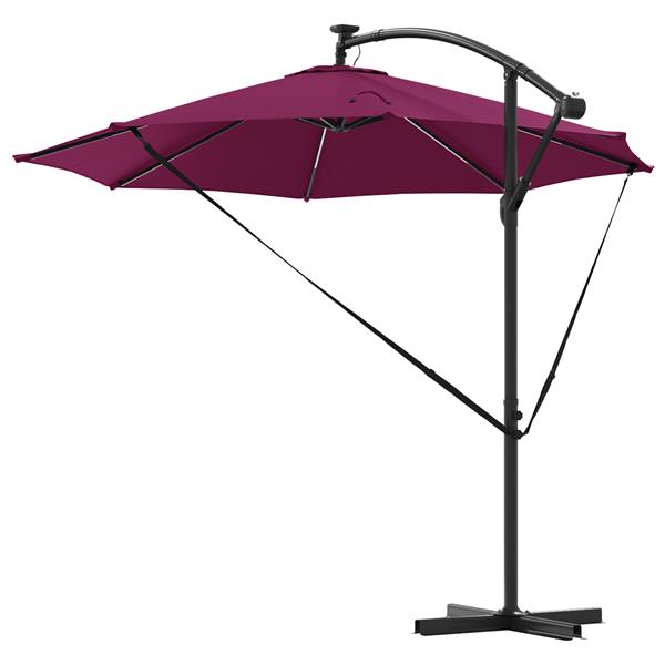 Grote foto vidaxl cantilever banana parasol bordeauxrood 294 x 294 x 248 cm tuin en terras overige tuin en terras
