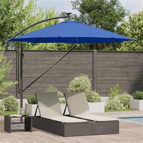 Grote foto vidaxl cantilever banana parasol azuurblauw 294 x 294 x 248 cm tuin en terras overige tuin en terras