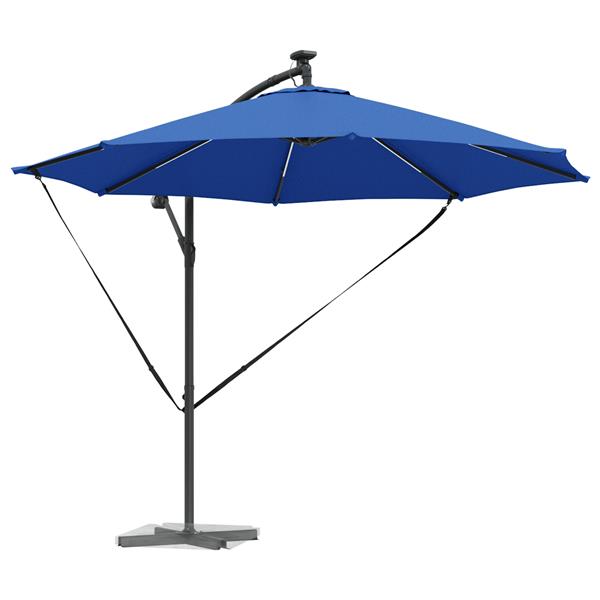 Grote foto vidaxl cantilever banana parasol azuurblauw 294 x 294 x 248 cm tuin en terras overige tuin en terras