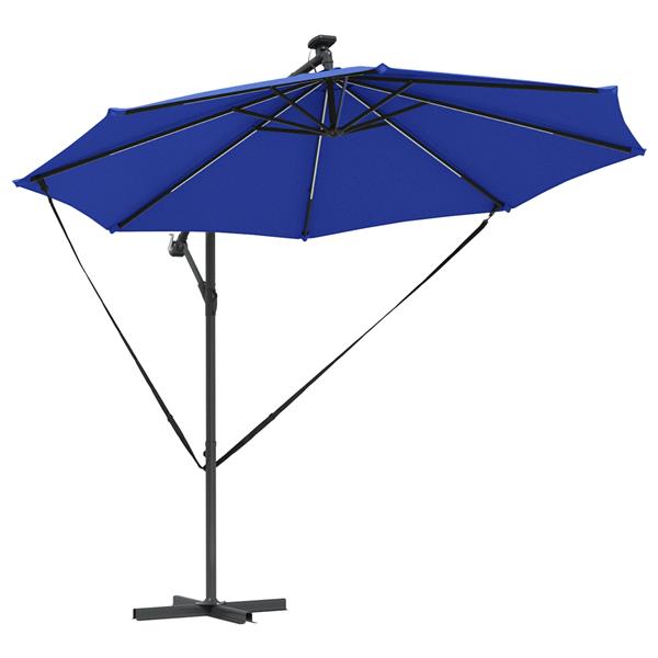 Grote foto vidaxl cantilever banana parasol azuurblauw 294 x 294 x 248 cm tuin en terras overige tuin en terras