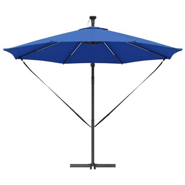 Grote foto vidaxl cantilever banana parasol azuurblauw 294 x 294 x 248 cm tuin en terras overige tuin en terras