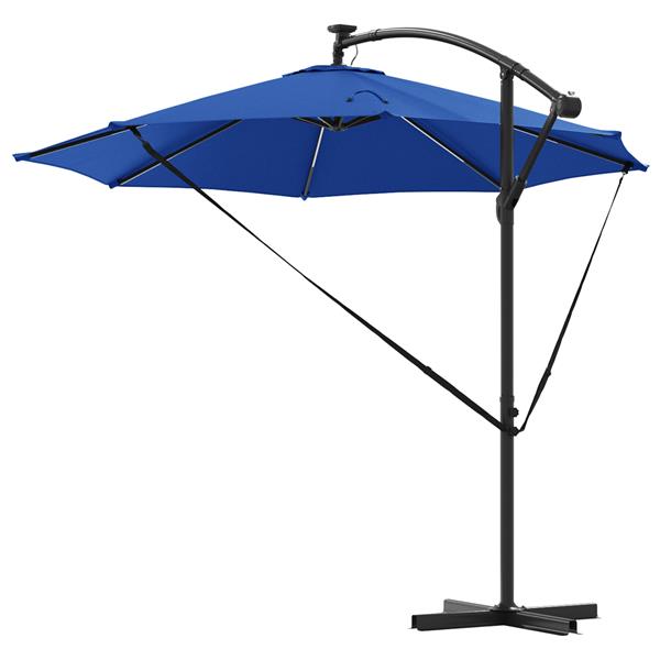 Grote foto vidaxl cantilever banana parasol azuurblauw 294 x 294 x 248 cm tuin en terras overige tuin en terras