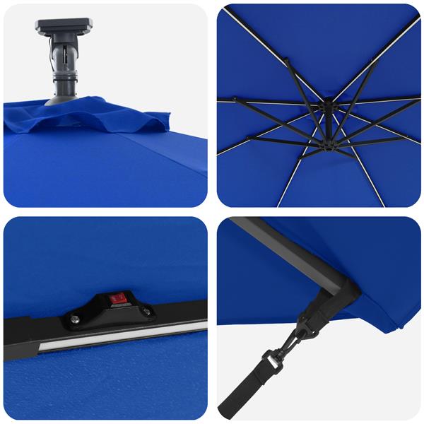 Grote foto vidaxl cantilever banana parasol azuurblauw 294 x 294 x 248 cm tuin en terras overige tuin en terras