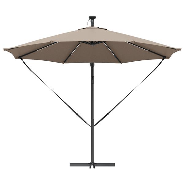 Grote foto vidaxl cantilever banana parasol met slot taupe 294 x 294 x 248 cm tuin en terras overige tuin en terras