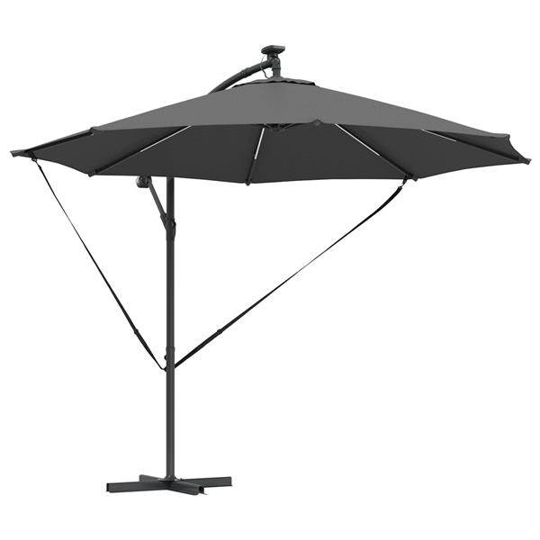 Grote foto vidaxl cantilever banana parasol met slot antraciet 294 x 294 x 248 cm tuin en terras overige tuin en terras
