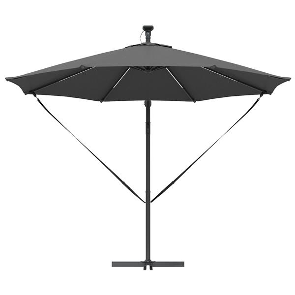 Grote foto vidaxl cantilever banana parasol met slot antraciet 294 x 294 x 248 cm tuin en terras overige tuin en terras