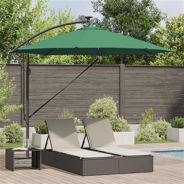 Grote foto vidaxl cantilever banana parasol met slot groen 294 x 294 x 248 cm tuin en terras overige tuin en terras