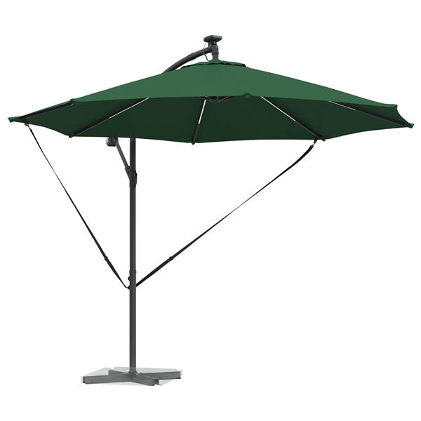 Grote foto vidaxl cantilever banana parasol met slot groen 294 x 294 x 248 cm tuin en terras overige tuin en terras