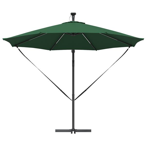 Grote foto vidaxl cantilever banana parasol met slot groen 294 x 294 x 248 cm tuin en terras overige tuin en terras