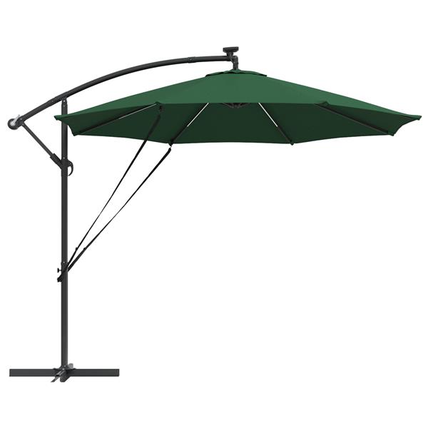 Grote foto vidaxl cantilever banana parasol met slot groen 294 x 294 x 248 cm tuin en terras overige tuin en terras