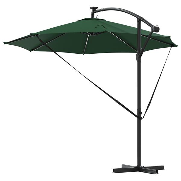 Grote foto vidaxl cantilever banana parasol met slot groen 294 x 294 x 248 cm tuin en terras overige tuin en terras