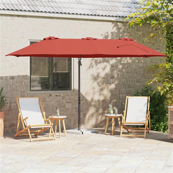 Grote foto vidaxl tuin cantilever parasol terracotta large poedergecoat staal tuin en terras overige tuin en terras