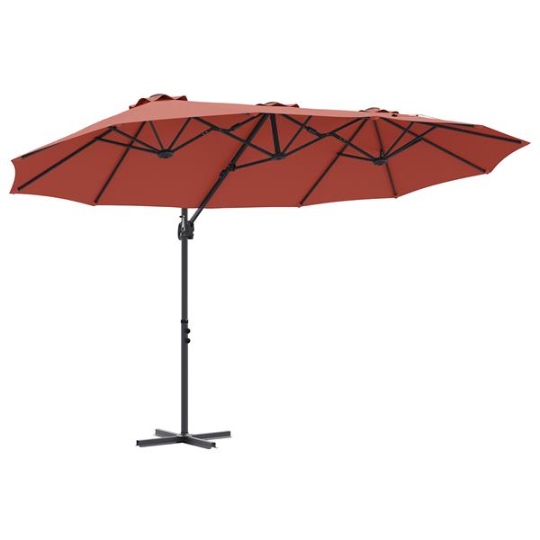 Grote foto vidaxl tuin cantilever parasol terracotta large poedergecoat staal tuin en terras overige tuin en terras