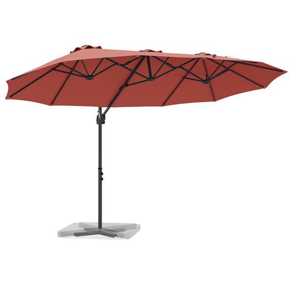 Grote foto vidaxl tuin cantilever parasol terracotta large poedergecoat staal tuin en terras overige tuin en terras