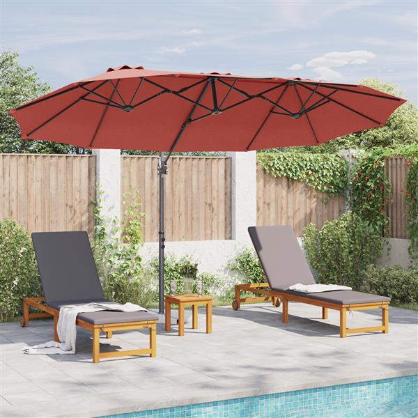 Grote foto vidaxl tuin cantilever parasol terracotta large poedergecoat staal tuin en terras overige tuin en terras
