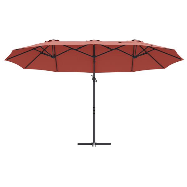Grote foto vidaxl tuin cantilever parasol terracotta large poedergecoat staal tuin en terras overige tuin en terras