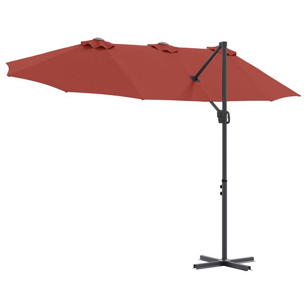 Grote foto vidaxl tuin cantilever parasol terracotta large poedergecoat staal tuin en terras overige tuin en terras