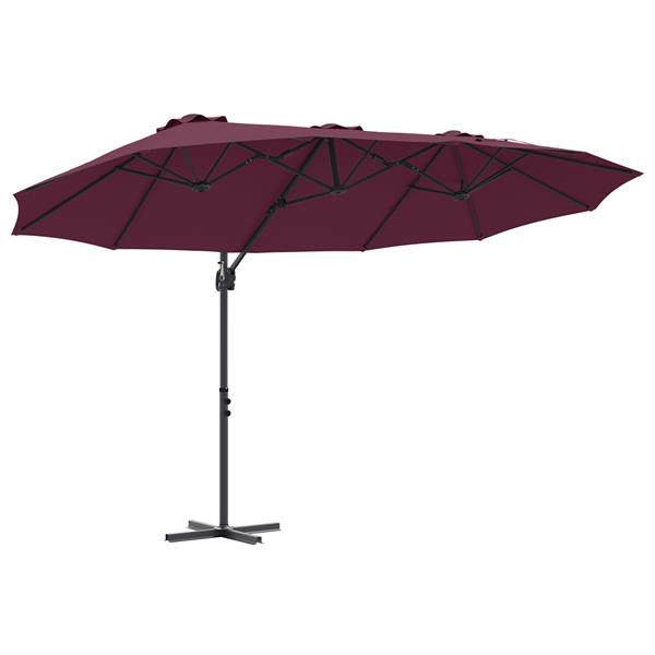 Grote foto vidaxl tuin cantilever parasol bordeauxrood large poedergecoat staal tuin en terras overige tuin en terras