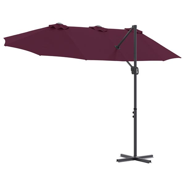 Grote foto vidaxl tuin cantilever parasol bordeauxrood large poedergecoat staal tuin en terras overige tuin en terras