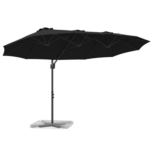 Grote foto vidaxl tuin cantilever parasol met slot zwart large poedergecoat staal tuin en terras overige tuin en terras