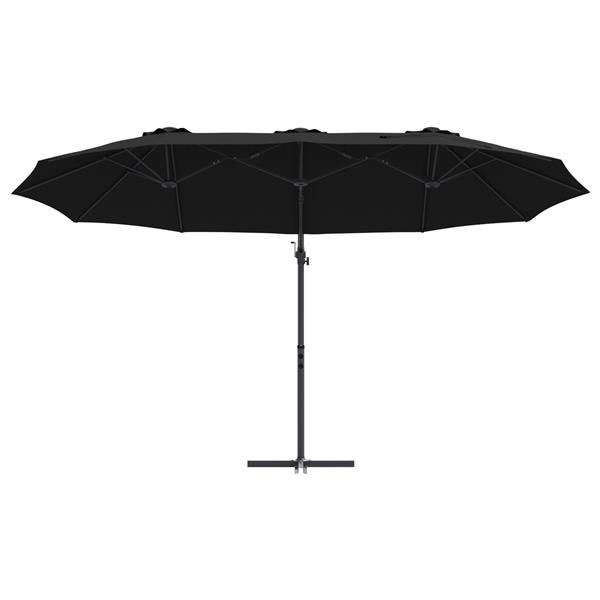 Grote foto vidaxl tuin cantilever parasol met slot zwart large poedergecoat staal tuin en terras overige tuin en terras