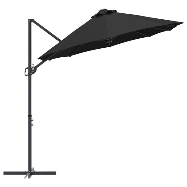 Grote foto vidaxl tuin cantilever parasol met slot zwart large poedergecoat staal tuin en terras overige tuin en terras