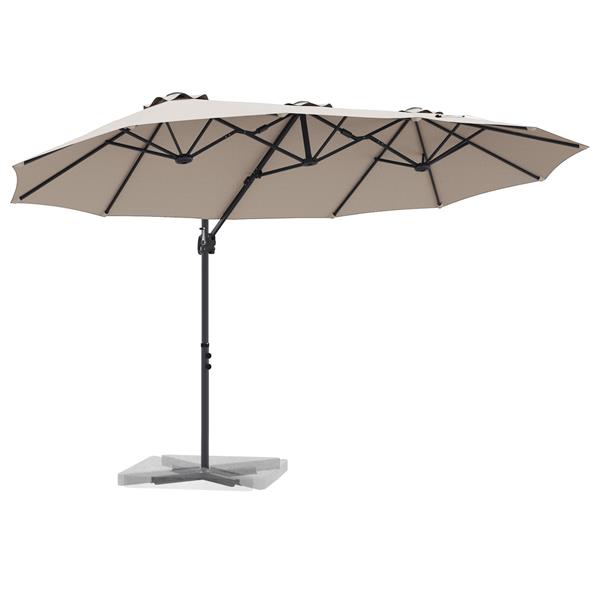 Grote foto vidaxl tuin cantilever parasol met slot taupe 372 x 198 x 253 cm tuin en terras overige tuin en terras