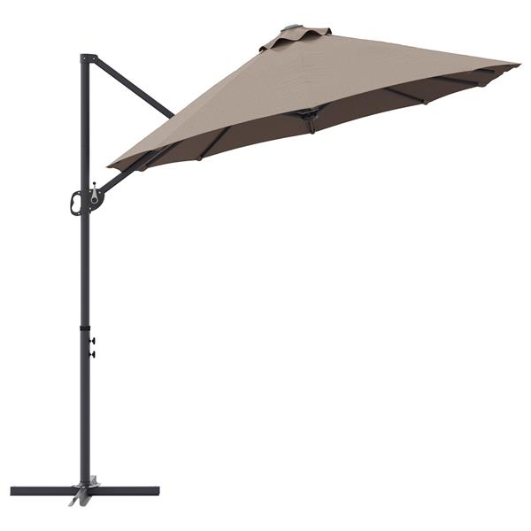 Grote foto vidaxl tuin cantilever parasol met slot taupe 372 x 198 x 253 cm tuin en terras overige tuin en terras