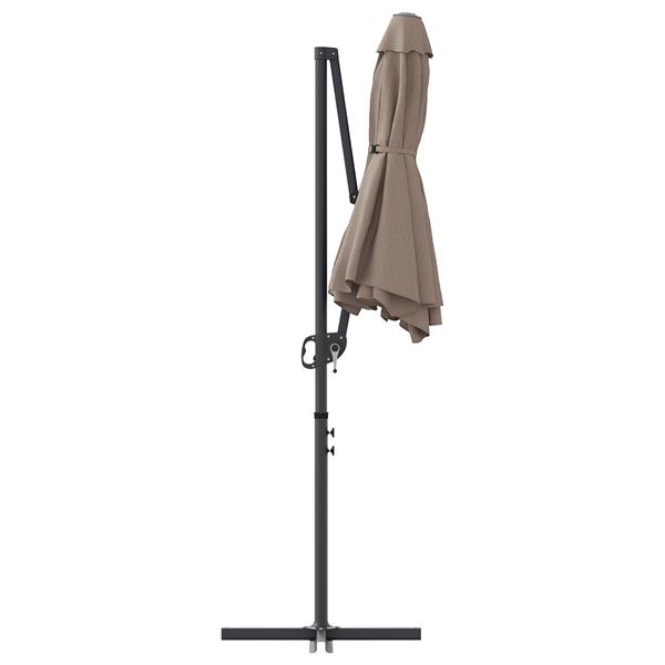 Grote foto vidaxl tuin cantilever parasol met slot taupe 372 x 198 x 253 cm tuin en terras overige tuin en terras