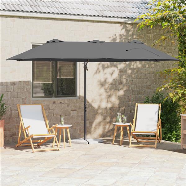 Grote foto vidaxl tuin cantilever parasol met slot antraciet 372 x 198 x 253 cm tuin en terras overige tuin en terras
