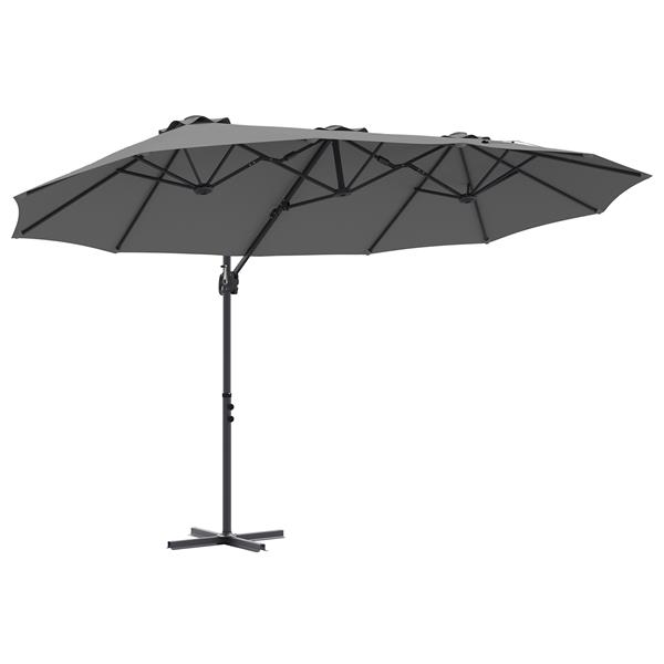 Grote foto vidaxl tuin cantilever parasol met slot antraciet 372 x 198 x 253 cm tuin en terras overige tuin en terras