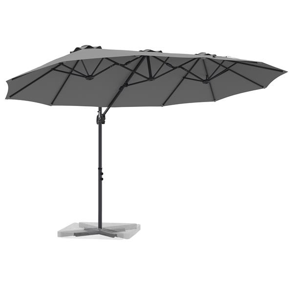 Grote foto vidaxl tuin cantilever parasol met slot antraciet 372 x 198 x 253 cm tuin en terras overige tuin en terras