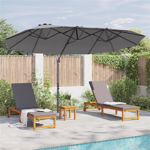 Grote foto vidaxl tuin cantilever parasol met slot antraciet 372 x 198 x 253 cm tuin en terras overige tuin en terras