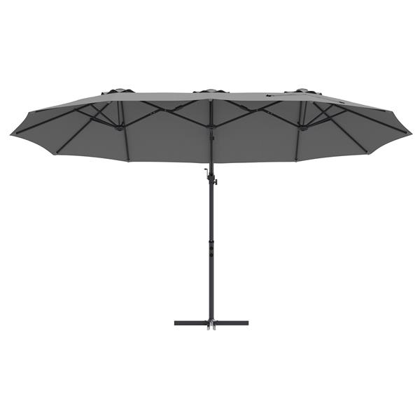 Grote foto vidaxl tuin cantilever parasol met slot antraciet 372 x 198 x 253 cm tuin en terras overige tuin en terras
