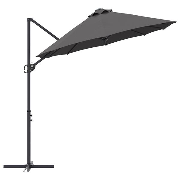 Grote foto vidaxl tuin cantilever parasol met slot antraciet 372 x 198 x 253 cm tuin en terras overige tuin en terras