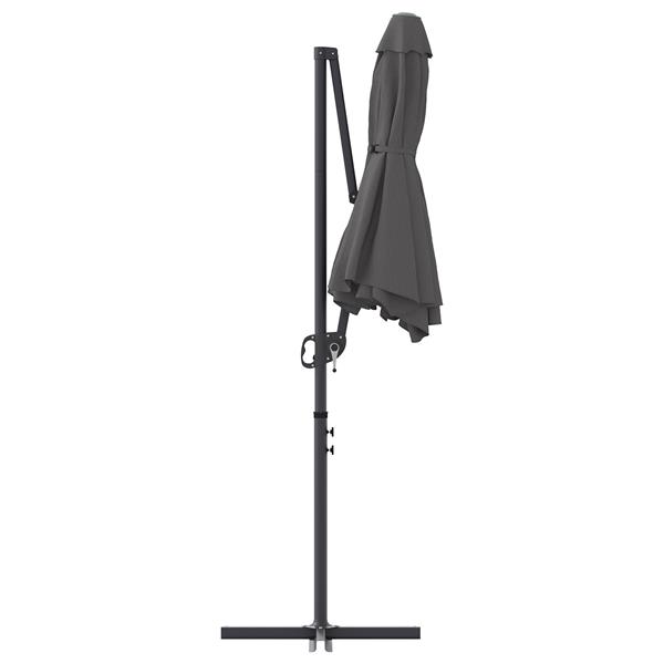 Grote foto vidaxl tuin cantilever parasol met slot antraciet 372 x 198 x 253 cm tuin en terras overige tuin en terras