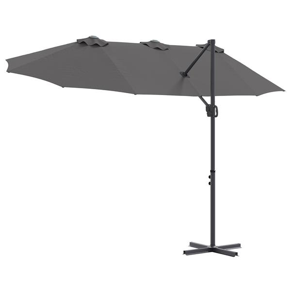Grote foto vidaxl tuin cantilever parasol met slot antraciet 372 x 198 x 253 cm tuin en terras overige tuin en terras