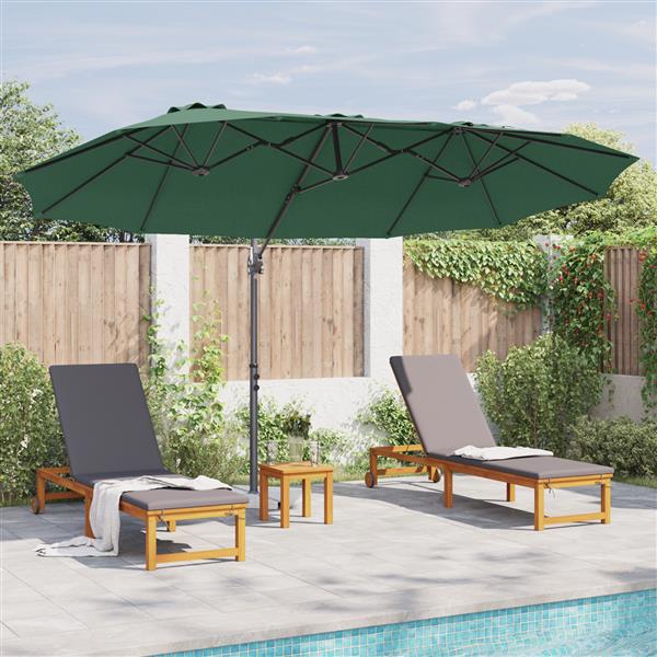 Grote foto vidaxl tuin cantilever parasol met slot groen 372 x 198 x 253 cm tuin en terras overige tuin en terras