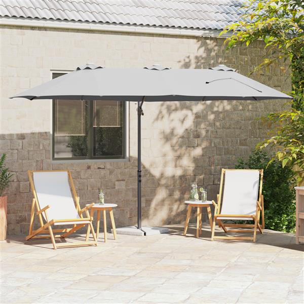 Grote foto vidaxl tuin cantilever parasol met slot zand 372 x 198 x 253 cm tuin en terras overige tuin en terras