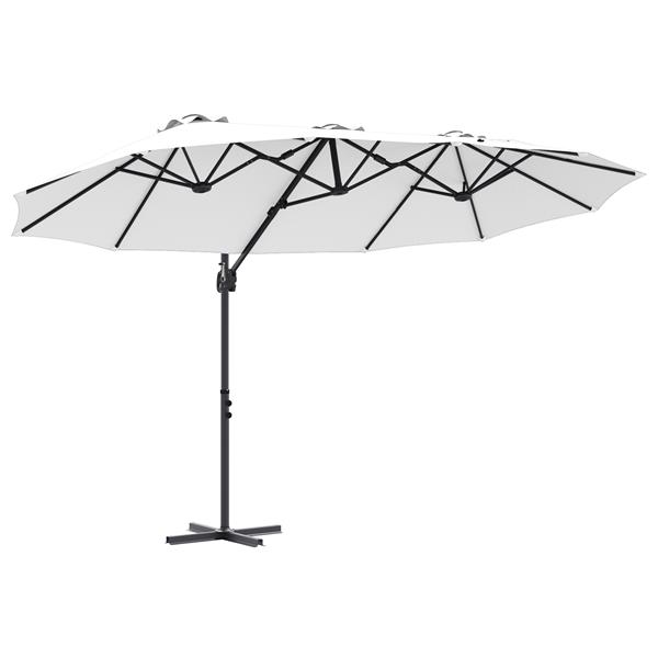 Grote foto vidaxl tuin cantilever parasol met slot zand 372 x 198 x 253 cm tuin en terras overige tuin en terras
