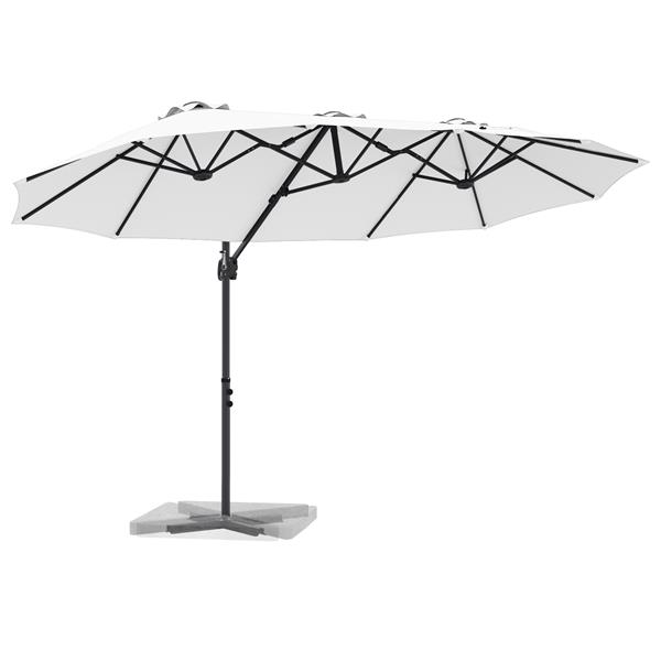 Grote foto vidaxl tuin cantilever parasol met slot zand 372 x 198 x 253 cm tuin en terras overige tuin en terras