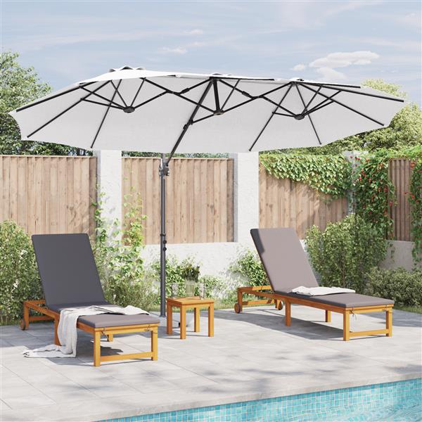 Grote foto vidaxl tuin cantilever parasol met slot zand 372 x 198 x 253 cm tuin en terras overige tuin en terras