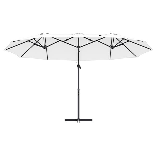 Grote foto vidaxl tuin cantilever parasol met slot zand 372 x 198 x 253 cm tuin en terras overige tuin en terras