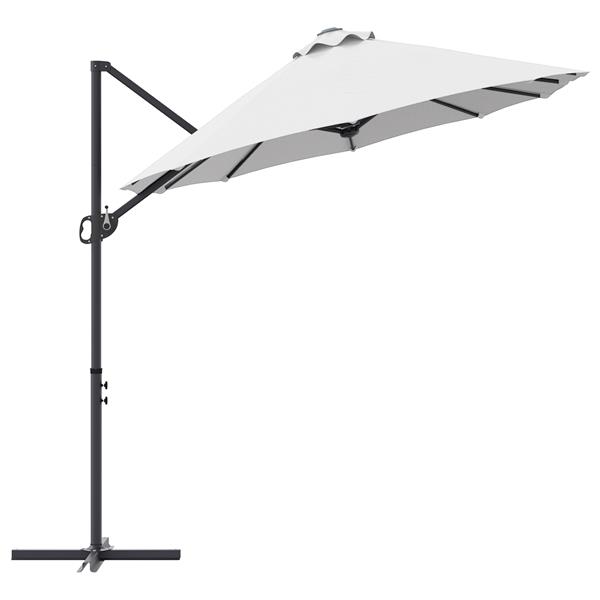 Grote foto vidaxl tuin cantilever parasol met slot zand 372 x 198 x 253 cm tuin en terras overige tuin en terras