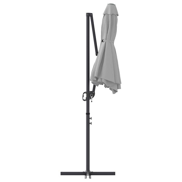 Grote foto vidaxl tuin cantilever parasol met slot zand 372 x 198 x 253 cm tuin en terras overige tuin en terras