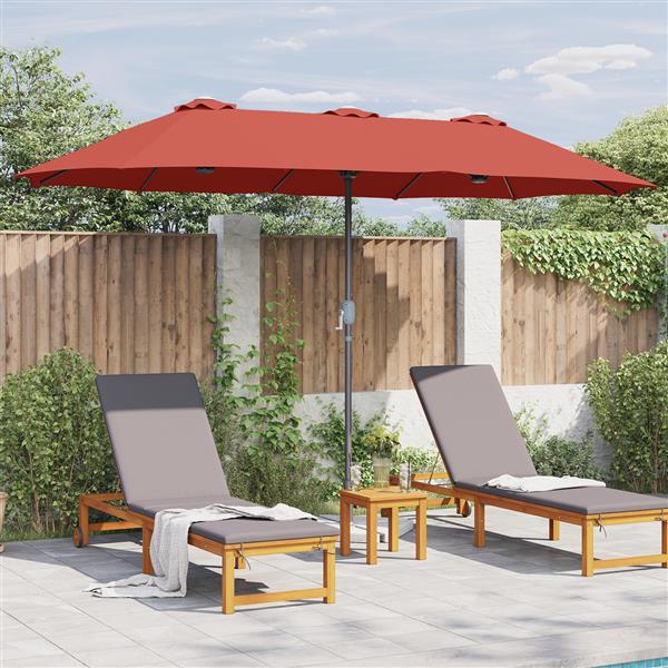 Grote foto vidaxl tuinparasol terracotta 380 x 196 x 235 cm poedergecoat staal tuin en terras overige tuin en terras